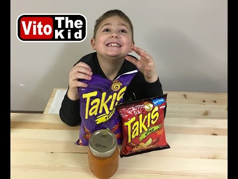 Takis Challenge with Ghost Pepper Sauce | Vito the Kid