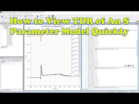 How to View TDR of An S Parameter Model Quickly