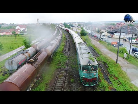 🚁[Drone] Fluieroasa 60-0897-3 Whistle Loko & Marfar CFR MARFA Freight Train în Beiuș - 07 July 2020