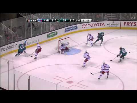 Matthew Nieto 1st NHL Goal - Rangers 1 vs Sharks 3 - October 8 2013 (HD)