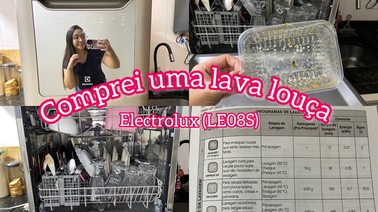 LAVA LOUÇA 8 SERVIÇOS ELECTROLUX (LE08S) | Vasilha não saiu limpa 😱? Realidade, Vale a pena?