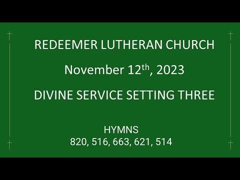 Transmissão ao vivo da Igreja Luterana do Redentor - 12/11/2023