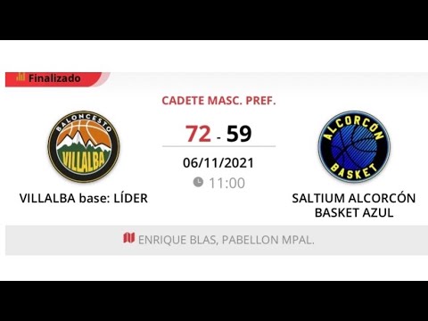 Cadete masc B VILLALBA BASE:LIDER - ALCORÓN BASKET
