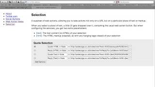 Web Action Toolbelt Selection Demo
