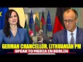 German Chancellor Merz And Lithuanian Prime Minister Inga Ruginiene Speak To Media In Berlin