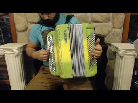 4825 - Lemon Lime Piermaria SEM Chromatic Button Accordion C System MMM 66 96 $2999