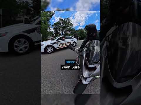 Biker Wholeseome Interaction With A COP!! #shorts @silentx636