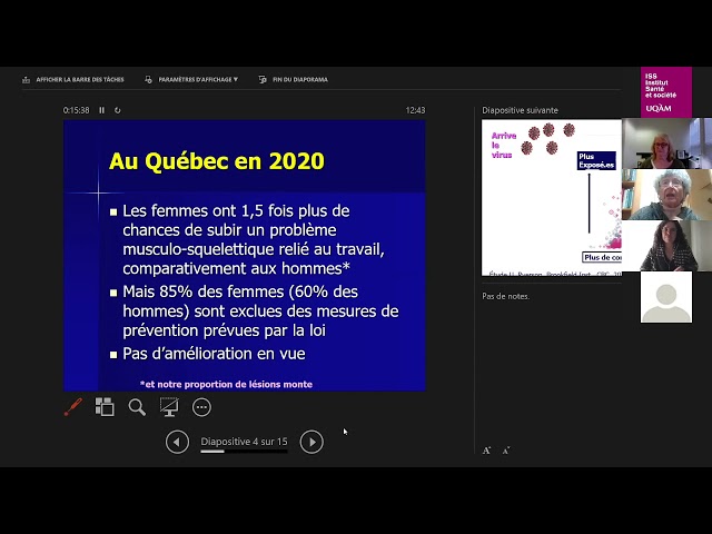 Conférence: «Travail et santé au travail des femmes en contexte de pandémie»