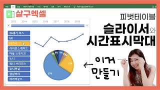 [살구엑셀] 피벗테이블 총정리 - 슬라이서와 시간표시막대 (2) (예제다운로드)