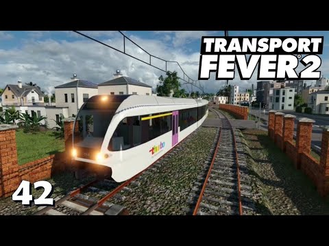 Transport Fever 2 S10/#42: With the Thurbo as the first train over the new station overpass