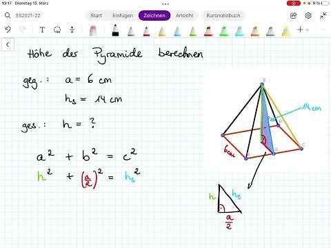 Berechnung der Höhe der Pyramide