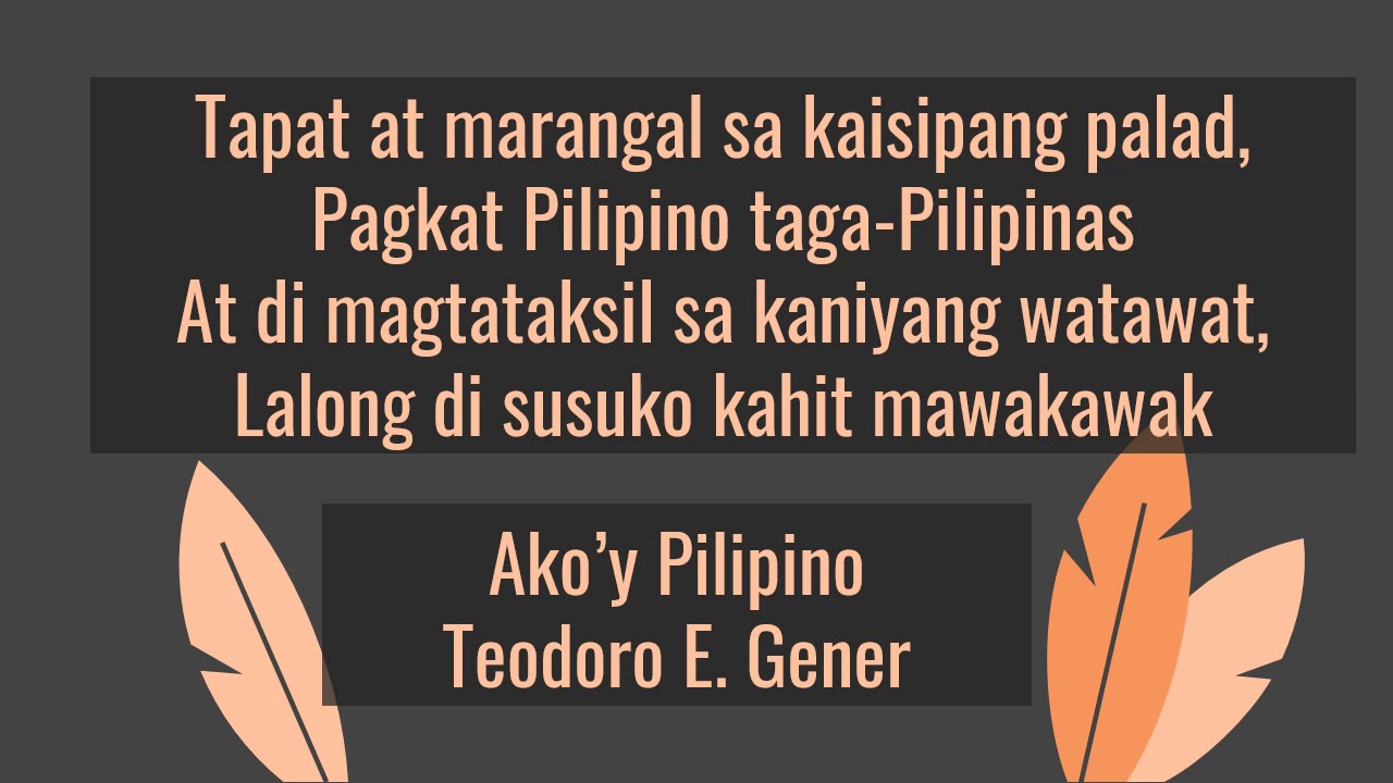 FILIPINO 10 SUKAT AT TUGMA