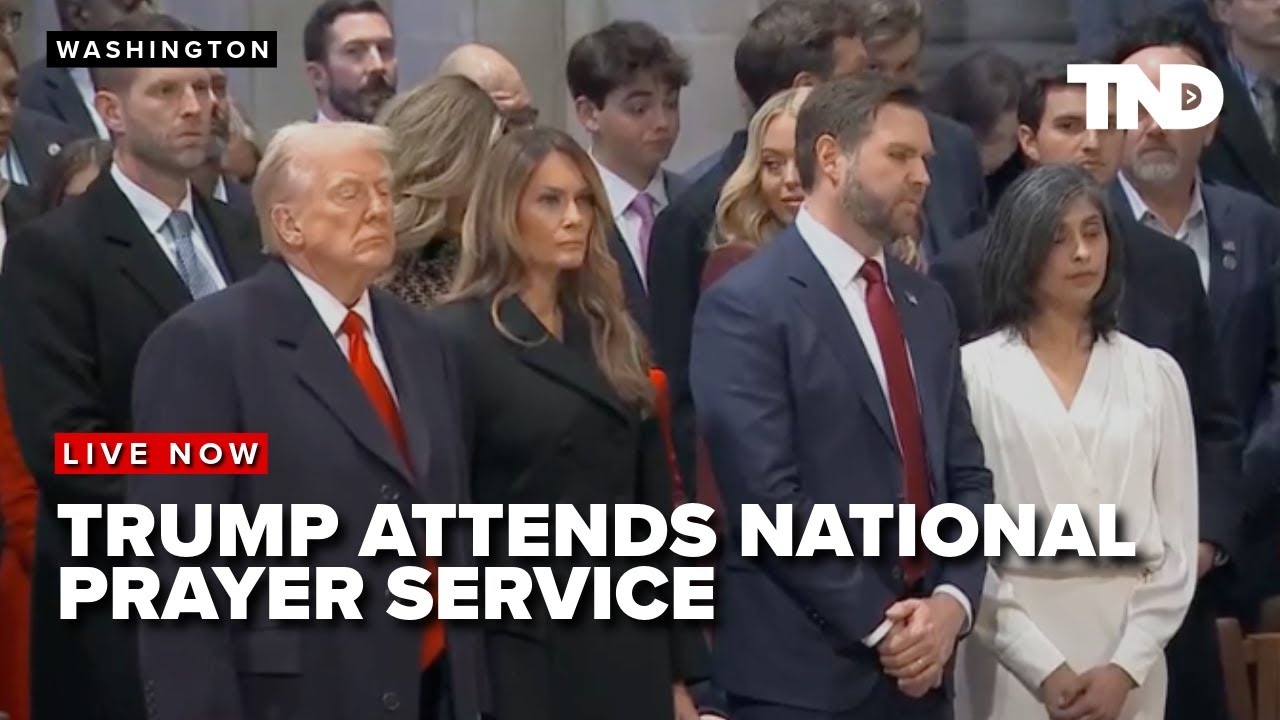 President Trump attends a National Prayer Service at the National Cathedral