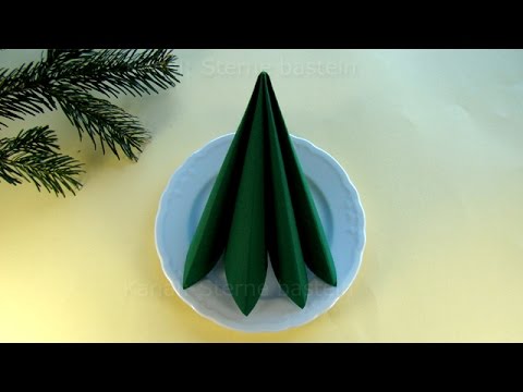 Servietten falten einfach: Doppelte Faltung - Schnelle Tischdeko selber machen: Weihnachten