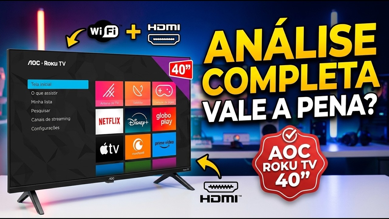 Miniatura da avaliação em vídeo de Smart TV AOC 40S5045 40 Polegadas Full HD Roku TV