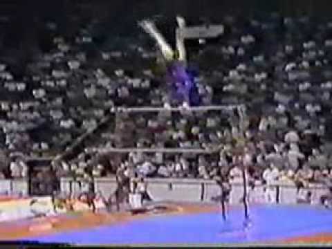 Nelli Kim falls OFF bars in event finals('76 Games)