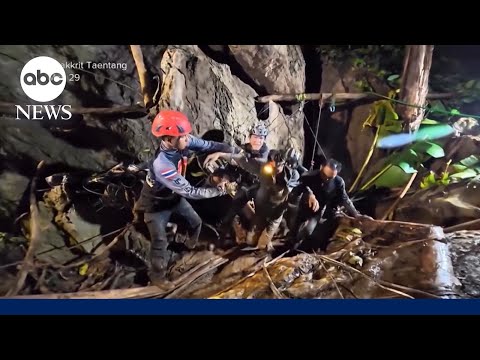 Heavy rains threatening search efforts for 2 miners still missing in a cave in Laos