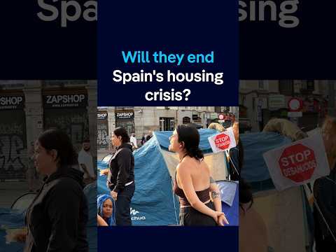 Demonstrators camp in Madrid square to protest housing crisis | DW News