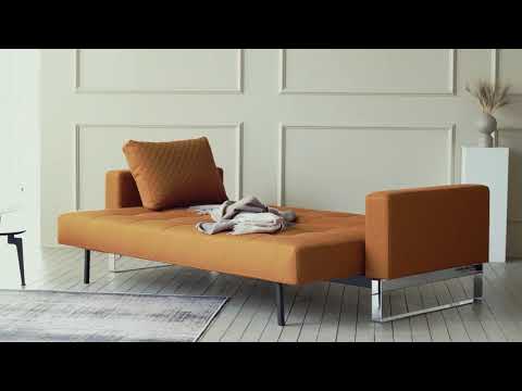 Cassius Quilt Sofa Bed with Chrome legs by Innovation Living