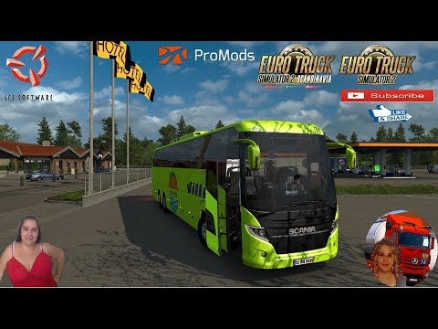 Euro Truck Simulator 2 (1.37) Bus Scania Touring R30 (1.37) Sweden Promods v2.46 + DLC's & Mods