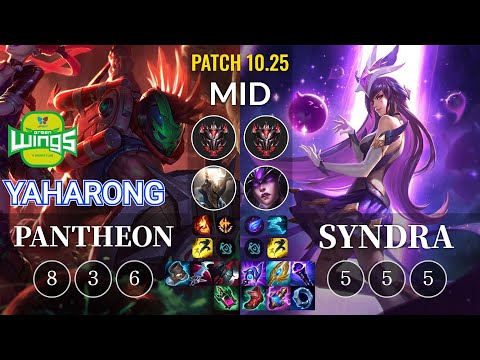 JAG Yaharong Pantheon vs Syndra Mid - KR Patch 10.25