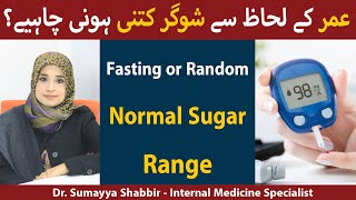 Normal blood sugar level |  Normal Fasting blood Sugar Level | Fasting Blood Sugar Range