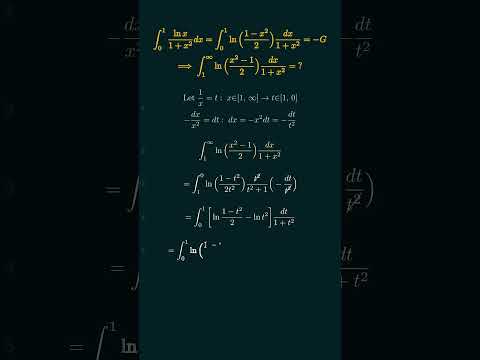 Integral of ln[(x^2-1)/2]/(1+x^2) from 1 to infinity