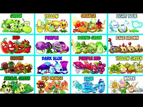 Random 16 COLOR Team 4 Plants Battlez Who Will Win? - Pvz 2 Plant Team VS Plant Team