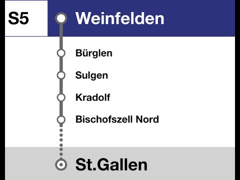 THB Ansagen » S5 Weinfelden — Bischofszell Stadt  — St.Gallen (2021) | SLBahnen