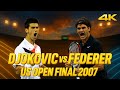 Roger Federer Vs Novak Djokovic US Open Final 2007 4K Highlights