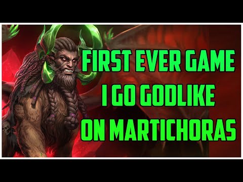 FIRST EVER GAME I GO GODLIKE ON MARTICHORAS! SMITE S10