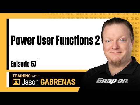 Snap-on Live Training Episode 57 - Power User Functions 2