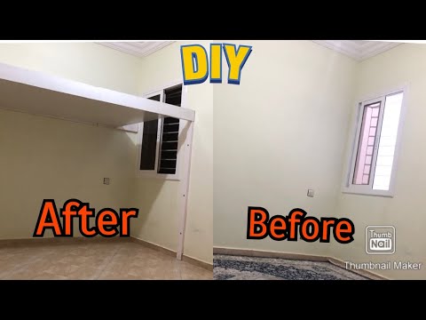 // Ep. 1 //- Loft Bed construction DIY - make It Yourself -Work Space -كيفية تعليق السرير فوق المكتب