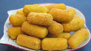 Easy Potato recipes! With 2 POTATOES! Simple and delicious ! Classic Potato Croquettes ,No oven!