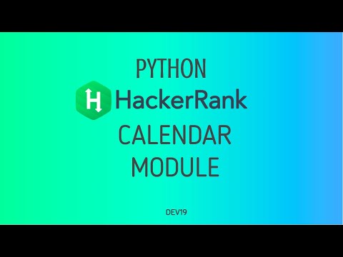 38 Calender Module Hackerrank Python Solutions