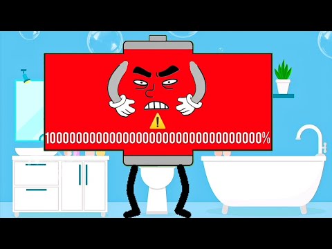 One DECILLION Overcharged Battery lowing to 0 at Toilet | Battery Animation