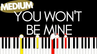 Matchbox Twenty - You Won&#39;t Be Mine | Medium Piano  tutorial