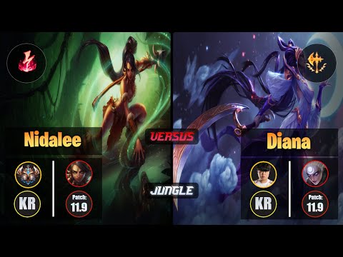 Challenger NIDALEE [Electrocute] (Jungle) VS Clid DIANA - Challenger KR Patch 11.9