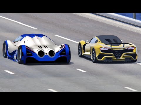 Devel Sixteen vs Hennesey Venom F5 - Drag Race 20 KM