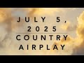 Billboard Top 60 Country Airplay July 5 2025