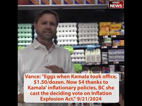 Vance: Eggs $1.50/dozen to Now $4 thanks to Kamala; Vance on Tucker Carlson Live Tour