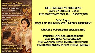 Download lagu ALBUM LAGU KE-8 'JANJI PAK PRABOWO ATAU DEKRIT PRESIDEN' (POP REGGAE) || CIPT. SARINAH WF & TIM YRSS mp3