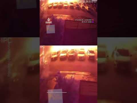 Narrow escape for woman as Russian drone hits residential area | AJ #shorts