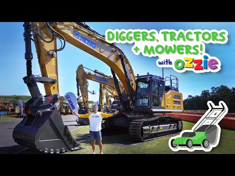 Biggest Digger Show Ever! | Learn About All Types of Diggers, Tractors and Lawn Mowers with Ozzie