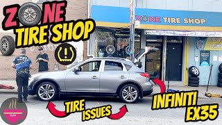 How to: AWD Flashing Light + TPMS Sensor 2011 Infiniti EX35 (Feat. Zone Auto Tire in Brooklyn NY)