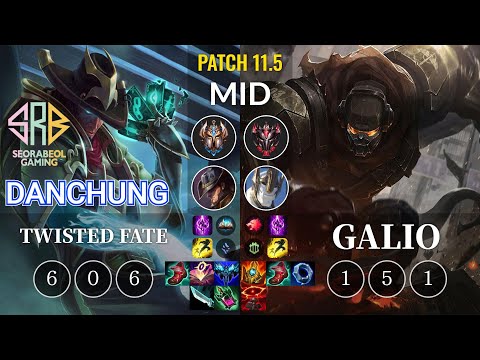 SRB Danchung Twisted Fate vs Galio Mid - KR Patch 11.5