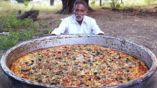Giant Pizza | Veg Pizza | Amazing Pizza Cooking by our grandpa for  Orphan kids