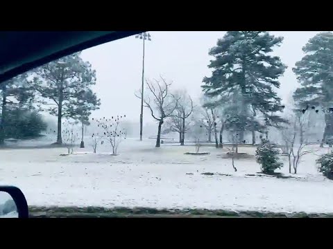 Snow at UT Tyler in Tyler, Texas