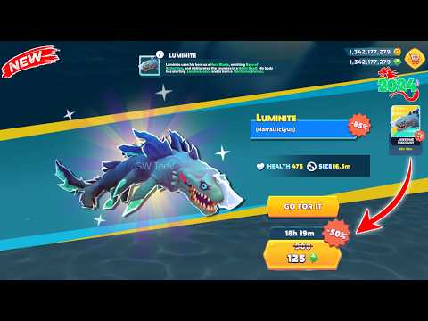 GOT NEW LUMINITE 85% Off UNLOCKED AND GAMEPLAY - Hungry Shark Evolution - Luminite Gameplay Max Lev