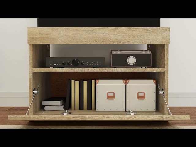 Video Teaser für 804415 vidaXL TV Cabinet with LED Lights Sonoma Oak 60x35x40 cm